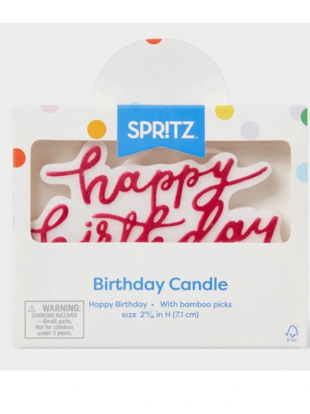 🔵 Hot Pink Happy Birthday Candle - Spritz™ NEW in box